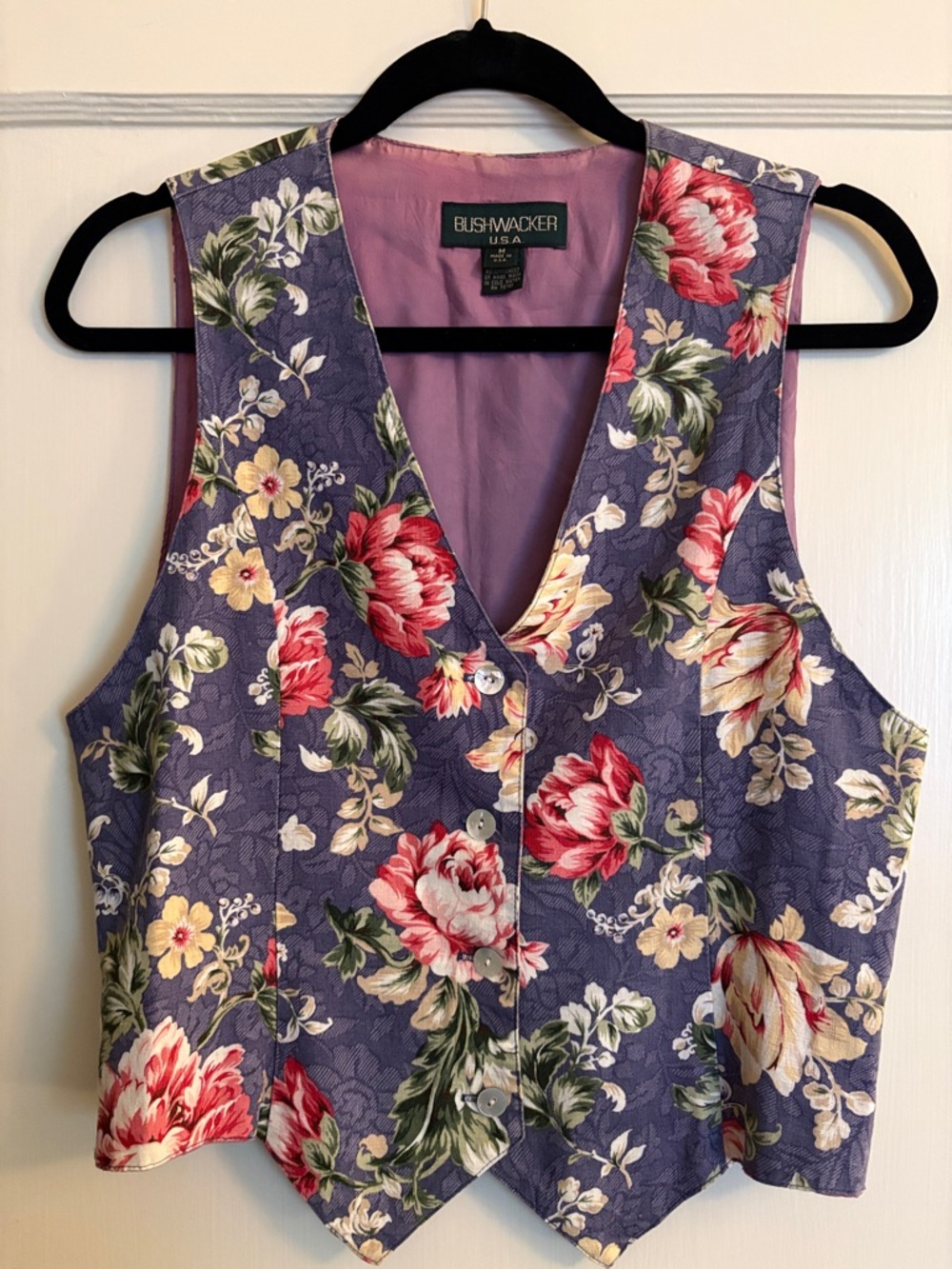 Floral Vintage 90s Linen Vest